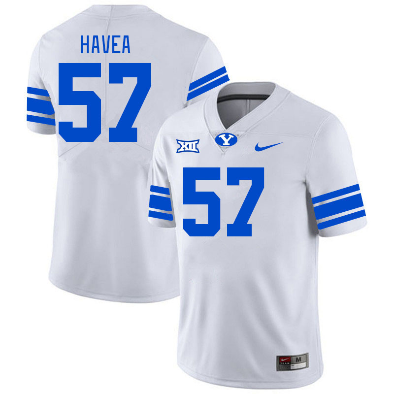 Men #57 Lingi Havea BYU Cougars College Football Jerseys Stitched Sale-White